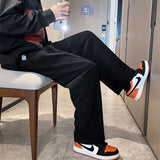 Men Pants Drawstring Ankle-Tied Wide Leg