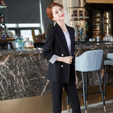 Women Pants Suit Uniform Designs Formal Style Office Lady Bussiness Attire Black Loose Leisure Professional Suit Suit for Women