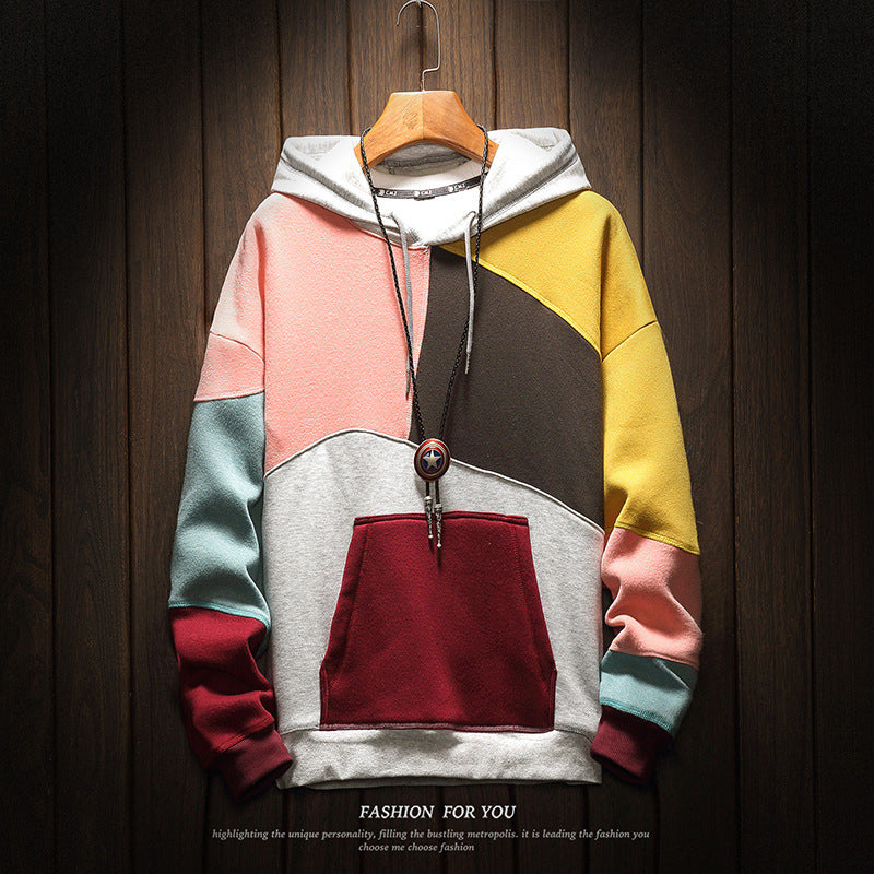 Men's Autumn and Winter Men's Hooded Sweater Trendy Men's Clothing Assorted Colors Fleece Hoodie Coat Tops Men Winter Outfit