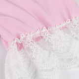 Russian Style Dress V-neck Printed Lace Stitching Lace Cool Dress