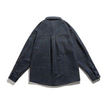 Men Shacket Long Sleeve Autumn Shirt Autumn Loose and Comfortable Lapel Plaid Shirt