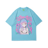 Anime TShirts Aesthetic Men's Shirt Men's Clothing Print Short-Sleeved T-shirt Men's Trendy Half Sleeve