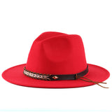 Fedora Hat Couple's Autumn and Winter Woolen Hat Flat Brim Jazz Top Hat