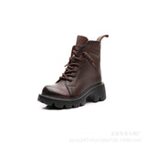 Coachella Cowboy Boots Autumn Winter Retro Dr. Martens Boots Round Head Ankle Boots