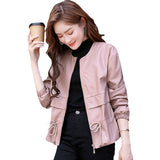 Hot Pink Motorcycle Jacket Spring and Autumn Fashion Early Autumn Top Tide