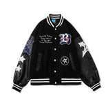 First Row Varsity Jacket Baseball Uniform Color Block Embroidery