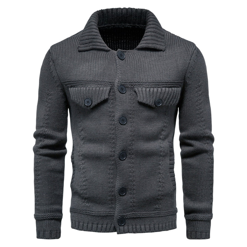 Men's Autumn Men's Knitwear Lapel Workwear Cardigan Outerwear Sweater Men Winter Outfit