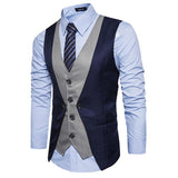 Tuxedo Vests Men Suit Vest Suit Vest Buckle Men's Stitching Gentleman Men's Clothing