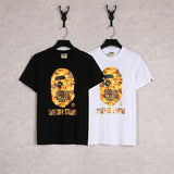 A Ape Print T Shirt Spring and Summer Ape Head Joint Name Jesus Survival Chicken Couple Short Sleeve T-shirt