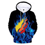 Fire and Ice Hoodie Men's Hoodie Printed Sweater Coat