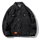 Men's Denim Jacket Spring and Autumn Loose Large Size Loose Casual Polo Collar Top Men Denim Jacket