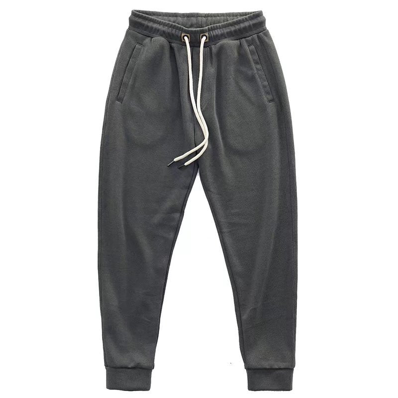 Men Pants Sweatpants Knitted Drawstring Ankle-Tied Casual Trousers