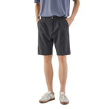 Men Bermuda Shorts Men's Summer Solid Color Breathable Casual Shorts Men's Business Straight Suit Pants
