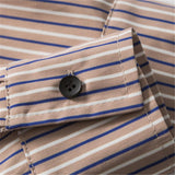Men Shacket Long Sleeve Autumn Shirt Autumn Loose Fashion Polo Collar Cardigan Casual Striped Shirt for Men