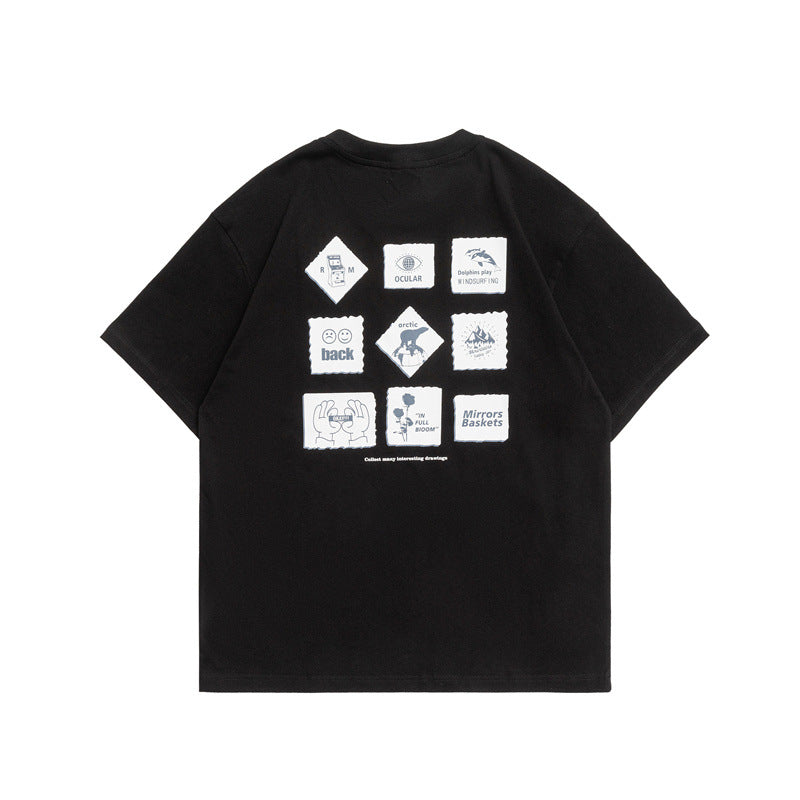 2022 Summer Man T Shirt Printed Loose round Neck