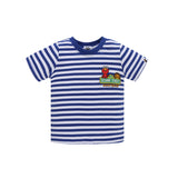 A Ape Print for Kids T Shirt Cartoon Striped Fashion Brand Short Sleeve T-shirt