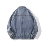 Men Fall Outfits Denim Jacket Casual Retro Distressed Loose Overalls