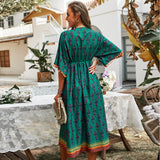 Russian Style Dress V-neck Sexy Casual Vacation Style Dress