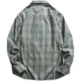 Men Shacket Long Sleeve Autumn Shirt Autumn Fashion Pocket Plaid Shirt