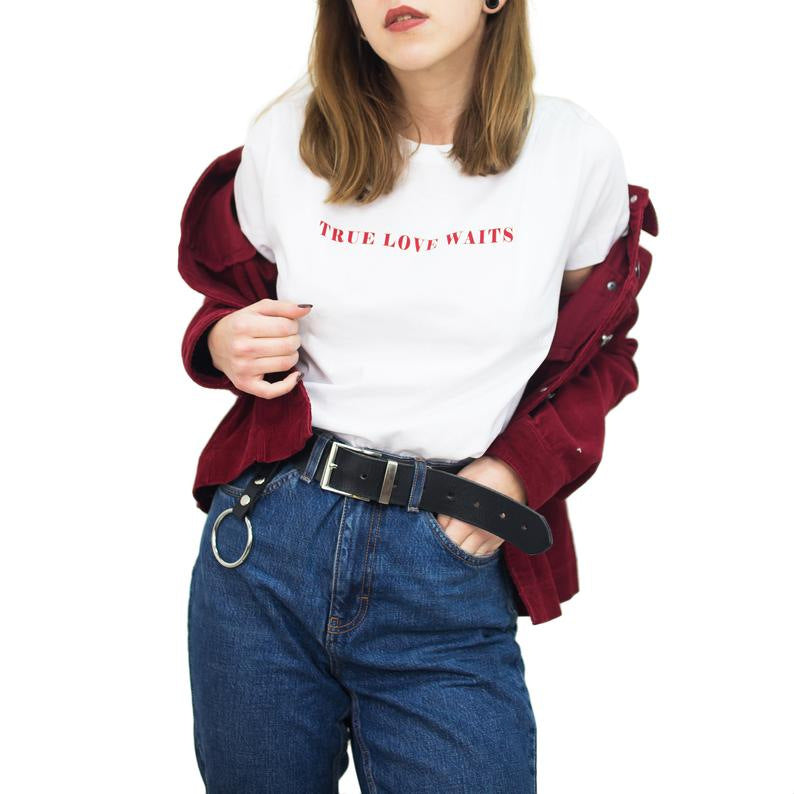 True T Shirts True Love Waits Red Letter Short Sleeve