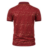 Men Shirt Fashion Slim Fit Shirt Short Sleeve Shirt Large Size Casual Top Summer Men's Fashion Print Short Sleeve Lapel T-shirt