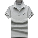 USPA Shirts Short-Sleeved Men's Cotton Lapel Polo Shirt Men