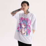 Anime TShirts Aesthetic Men's Shirt Men's Clothing Print Short-Sleeved T-shirt Men's Trendy Half Sleeve