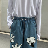 Anime Print Jeans Denim Pants for men Printed Straight Wide-Leg Pants