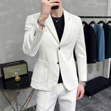 Men Suit Simple Two-Piece Set Slim-Fit Beaded Line