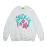Mens Fall Outfits Love Puff Print Harajuku Style Hip Hop Crew Neck Pullover Sweatshirt Men and Women Couple