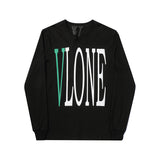 Vlone Sweatshirt Letter Printed LongSleeved Tshirt Couple Wear round Neck Pullover