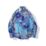 Men Fall Outfits Vintage Top Shirt Loose Long Sleeve Jacket