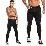 Men Pants Straight Leg Pant Men's Tight-Fitting Solid Color Stretch Denim Casual Skinny Pants