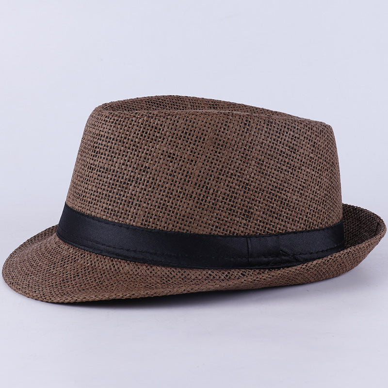 Fedora Hat Men's Top Hat Middle-Aged and Elderly Sun Hat Retro British Jazz Hat