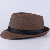 Fedora Hat Men's Top Hat Middle-Aged and Elderly Sun Hat Retro British Jazz Hat