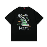 Men T Shirt Summer Casual Casual Loose Cartoon Dinosaur Tops Summer Vintage Men's round Neck Short Sleeve Casual T-shirt