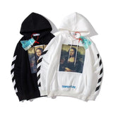 Autumn And Winter Mona Lisa Portrait Pattern Velvet Padded Hooded Sweatshirt