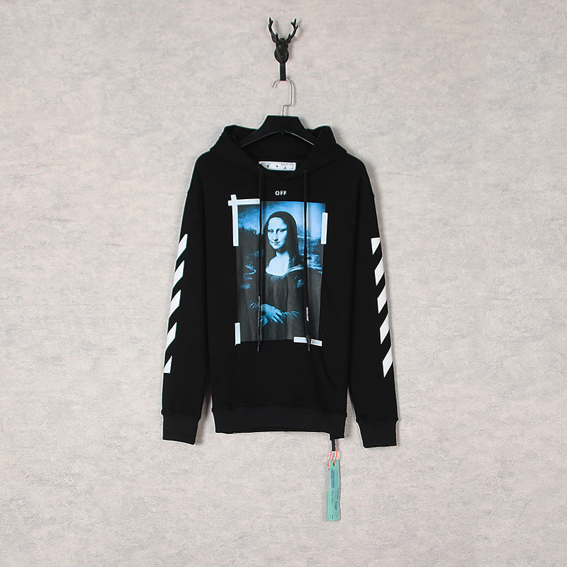 Autumn And Winter Mona Lisa Picture Frame Pattern Hooded Sweater For Men And Women