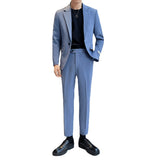 Men Suit Two-Piece Set with One Button