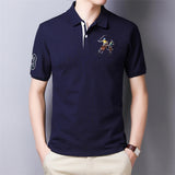 USPA Shirts Men's Cotton Short Sleeve T-shirt Polo Shirt Business Loose Lapel T-shirt