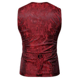 Tuxedo Vests Men Suit Vest Casual Coat Vest Fashion Printed Gentleman Men's Color Matching