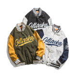 Varsity Jacket For Men Baseball Jackets Letter Splicing Loose Jacket Male