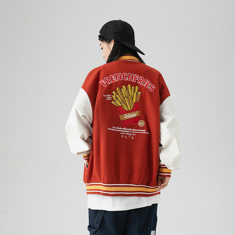 First Row Varsity Jacket Loose Embroidered Baseball Uniform