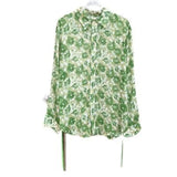 Green Fairycore Dress Spring/Summer Design Blouse Minority All-Match Floral Artistic Style Shirt for Women