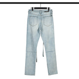 Fog Essentials Pants Autumn and Winter Fog Season 6 Streamers Ripped Side Zipper Feet Worn Jeans