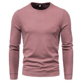Fall plus Size Men's round Neck Solid Color Pullover Sweatshirt Casual Coat Men Winter Outfit Casual Fashion
