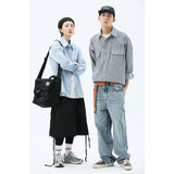 Men Shacket Long Sleeve Autumn Shirt Spring Striped Long Sleeve Shirt Men's Spring Leisure Top