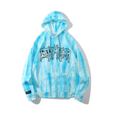 Men Fall Fall Vintage Tie-Dye Hooded Top