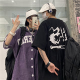 Harajuku Clothing Men's Casual Shirts Summer Printed Men's and Women's Coats Casual Top Fashion