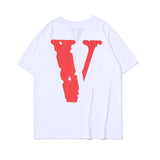 Vlone T Shirt HalfSleeve Summer Wear Printed Cotton Loose Male and Female Couple Short Sleeve Tshirt